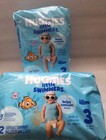 2 Huggies Little Swimmers Disposable Swim Diapers Size 3  16-26 Lbs  12 Ct New 