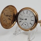 1902 Hampden 6s Ornate Gold Filled Hunter Case Pocket Watch Wow