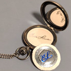 Vintage Estee Lauder Silver Hours Pocket Watch Powder Compact Pendant  see Note 