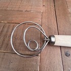 Orblue Danish Dough Whisk Stainless Steel Wood Handle Bread Mixing Tool 13 5 In