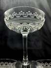 3 Fostoria Crystal Cloverleaf Etched Coupe Champagne Glasses Vintage C 1920s