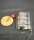 Japanese Antique Hime Inro Lacquer Maki-e Rabbit Ojime W  Box F s Japan
