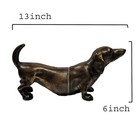 Metal Dachshund Bookend Dog Statue Sculpture Table Top Bookends Bronze Finish