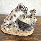 Dalmatian Dog Figurine Statue Mother With Puppies In Bath   Fire Station D  cor