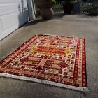 3 5 X 4 9 Vintage Persian Wool Soumak Rug  handknotted 