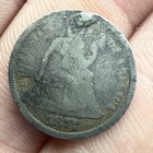 Victorian Love Token 1877 Seated  Dime With Fancy Initials Engraving
