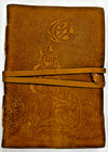 Howling Wolf Genuine Leather Diary Handcrafted Journal Wraparound Closure 110-pg