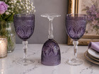 Vintage Antique Amethyst Purple Goblets By Cristal D arques-durand Set Of 3