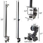 Trade Show Led Light Stand Set  2pcs Extension Pole Desktop Clamp For Led Bulb