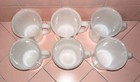 6 Vintage Fire King White Glass Coffee Mugs Anchor Hocking Oven Proof Usa