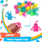 25pcs Finger Puppets Toys  Funny Monster Finger Stretchy Toys Puppets Soft Rubbe