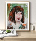 Ooak Cl  mence Painting Portrait Textured Collage Art Original 14x11 Mixed Media