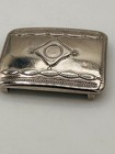 Vintage Silver Tone Western Slide Belt Buckle Engraved Diamond Design 1  Belt