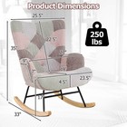 Nursery Rocking Chair W  Ergonomic Armrests   High Backrest Side Pocket
