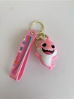 Pink Baby Shark Keychain With  sum Shine  Wrist Strap