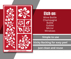 Hibiscus Flower Pattern Art Design Glass Etching Stencils Reusable Armour Etch