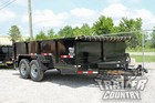 New 7 X 14 14k Gvwr Hydraulic Power Up   Down Dump Trailer Hauler 1 Piece Floor