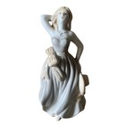 Rare 1940s Porcelain Elegant Sassy Lady Figurine  Grey Dress  6 5 