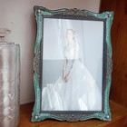 4x6 Vintage Metal Picture Frame  Antique Enamel Luxury Photo Frame With Glass   