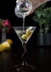 Mcm Martini Glass Vintage Deep Plum Bent Stem Art Glass Cocktail Barware