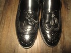 Vtg Stuart Mcguire Mens Sz 12 Black Leather Tassel Front Sliip On Dress Shoes