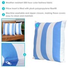 Outdoor Square Decorative Throw Pillow - Beach Stripe - Set Of 2 By Sunnydaze