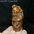 H 3 4 Inch Chinese Boxwood Hand Carved God Of Longevity Buddha Statue Decoration