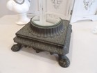Fabulous Repurposed French Antique Ornate Cast Iron Footed Plateau Mirror read
