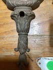 Antique Ornate Cast Brass Double Candelabra Wall Sconce      3153
