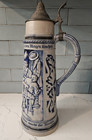 Vintage Zell German Blue Cobalt 2 1 2 Liter Large Beer Stein - 16 Inches