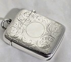 Antique Sterling Silver Vesta Match Case birmingham 1900  By George Unite   Sons