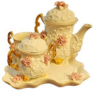 Vintage Pink Roses Porcelain Miniature Tea Set - Cracker Barrel 