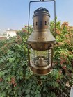 Nautical Maritime Brass Hanging Oil Lamp Antique Ship Anchor Lantern Boat Light