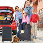3-piece Black Hardshell And Cosmetic Case Spinner Luggage Set With Tsa Lock Ligh