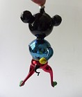 Vintage Decarlini Mickey Mouse Figurine Blown Glass Christmas Ornament Italy