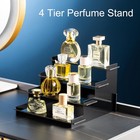 4 Tier Acrylic Display Stand Black Perfume Organizer Shelf For Figures Cupcakes