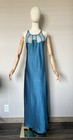 Vintage Victorias Secret Gold Label Slip Maxi Nightgown Teal 90s Satin Sz Large