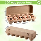 Sieral 100 Pcs Paper Egg Cartons Bulk For Chicken Eggs Blank Pulp Fiber Egg