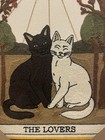 Bp Home    the Lovers    Framed Textile Wall Art Embroidery Fabric Decor Cats 15x12