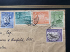 1953 Aden Qeii 8-val Definitives Franking Cover Quilon India Harrisons Crosfield