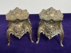 Pair Of Antique Vintage French Footed Trinket Boxes Jewellery Caskets