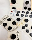 Vintage New Black Buttons Lot Multiple Sizes 