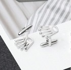Amazing Stylish Crown Shape Groom Men s Wedding Cufflinks 935 Argentium Silver