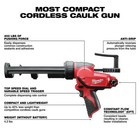 Milwaukee M12 Caulk Gun  12v Dc  For 10 Oz Container Size  29 In min Speed New