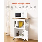 Kitchen Island Cart Single Door Cabinet Mobile Drawer Towel Rack Hooks 18x23