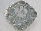 Vintage Antique Victorian Glass Inkwell  Square  Heavy Glass  Clear