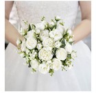 4 Bundles Artificial Peonies Silk Flowers  White Faux Peony Bouquet Florals A   
