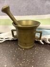 Antique Heavy Solid Brass Mortar   Pestle Pharmaceutical Apothecary 4    Tall