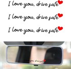 3pcs I Love You Drive Safe Mirror Stickers  Cute Car Rear Black 