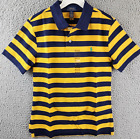Polo Ralph Lauren Stripe Knit Polo Boy s M  10-12  Yellow Short Sleeve Pullover 